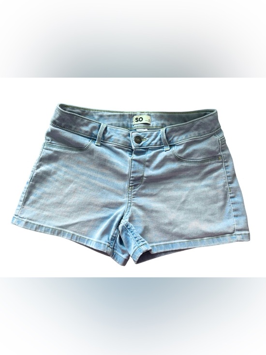 SO Other - SO Girls Light Wash Denim Shorts Size 16 Mid Rise Stretch Jean Shortie